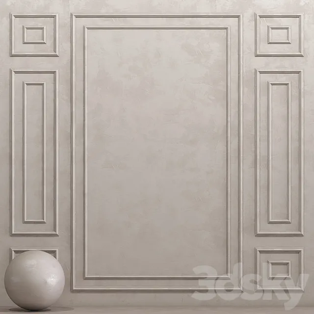 Decorative plaster with molding 8 3D Model