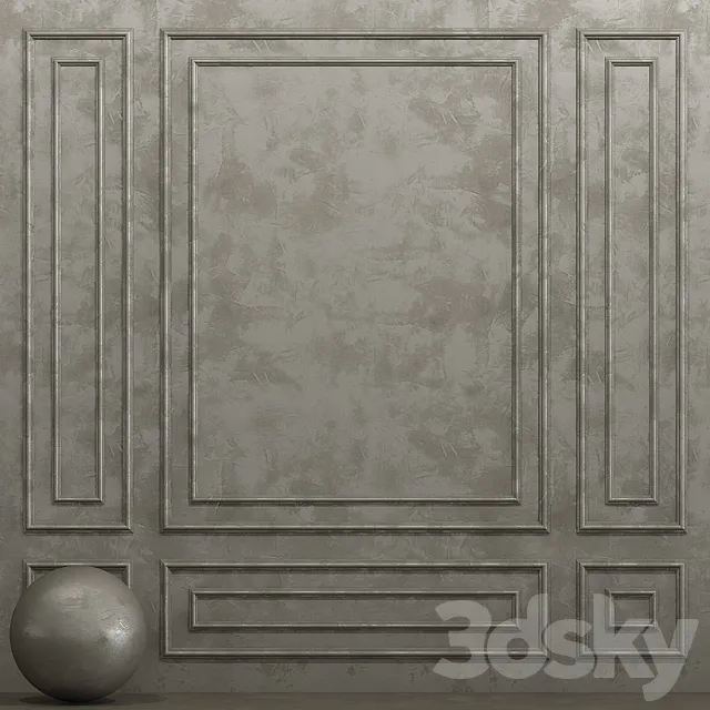 Decorative plaster with molding 9 3D Model