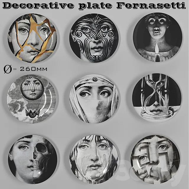 Decorative plate Fornasetti 3DModel