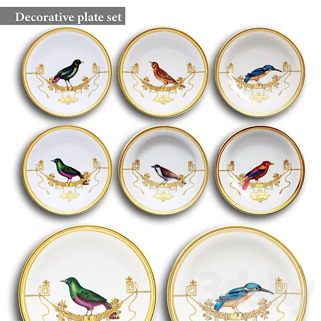 Decorative plate set 11 3D Model