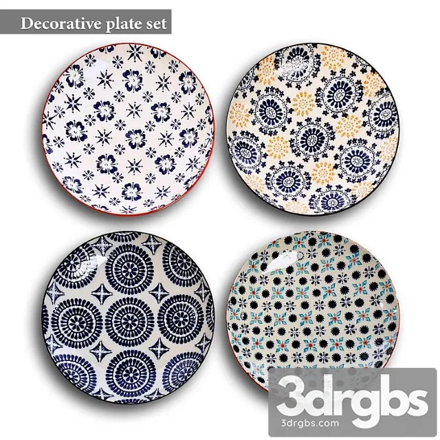 Decorative plate set 2 3D Model Free