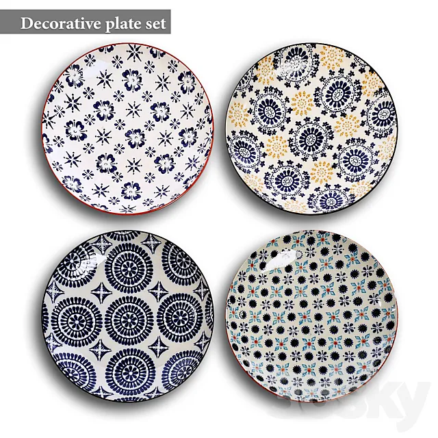 Decorative plate set 2 3D Model