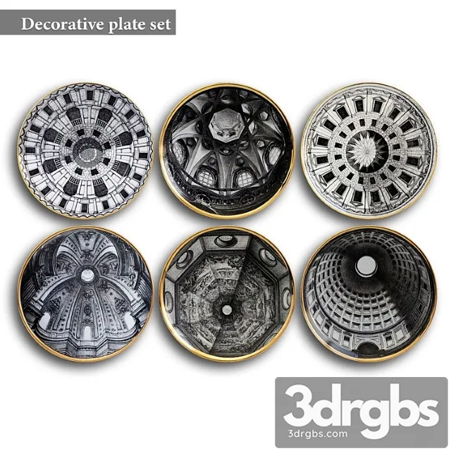 Decorative plate set 5 3D Model Free