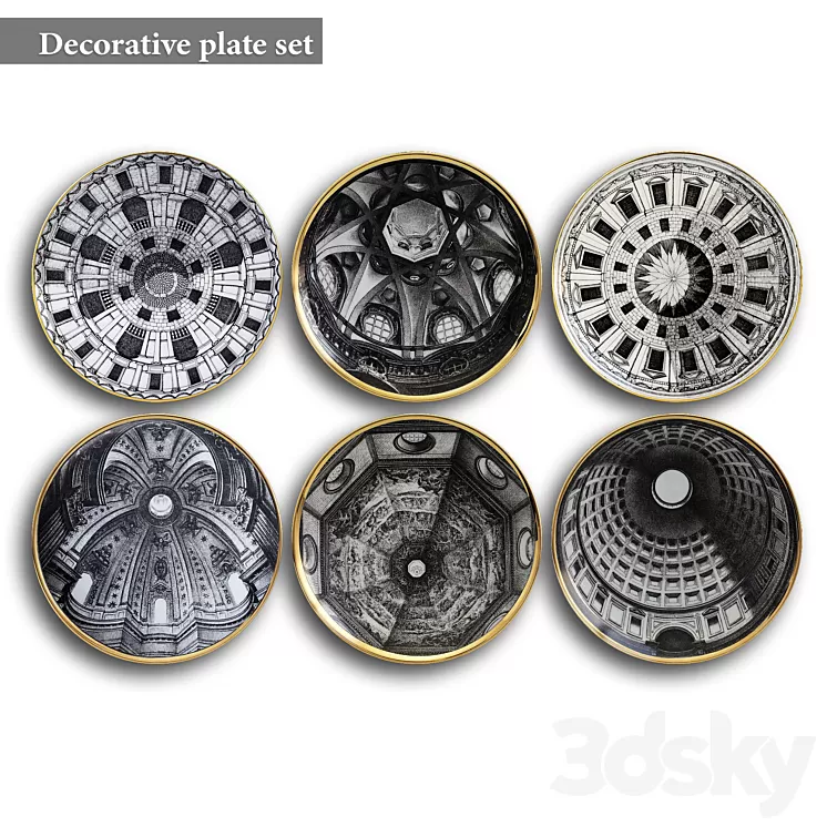 Decorative plate set 5 3D Model