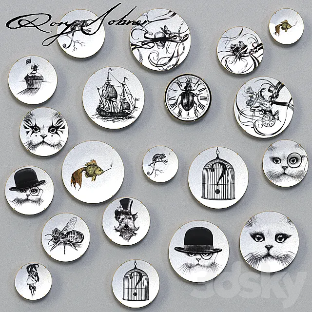 Decorative plates Rory Dobner Perfect Plates decoration set 3DModel