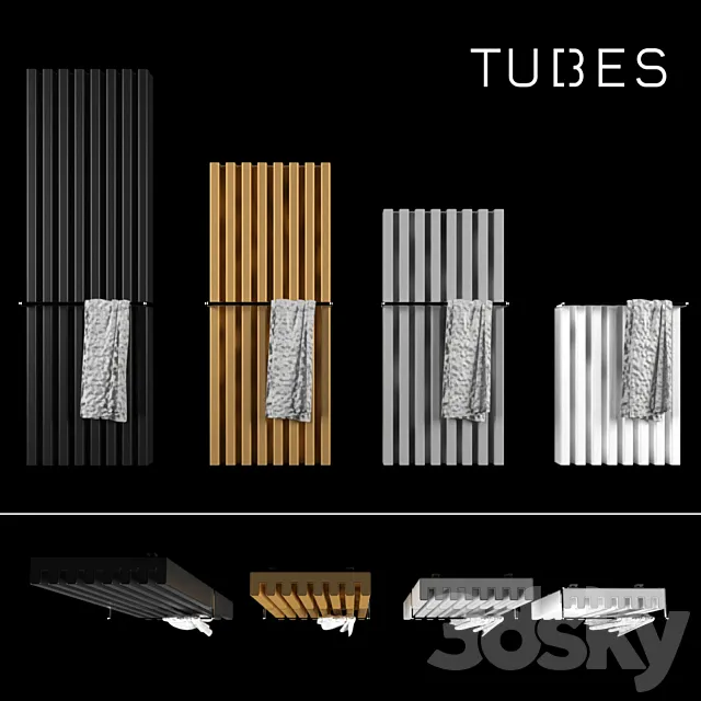 Decorative radiator set Soho Bathroom v3 by Palombo _ Vertical wall-mounted 3D Model