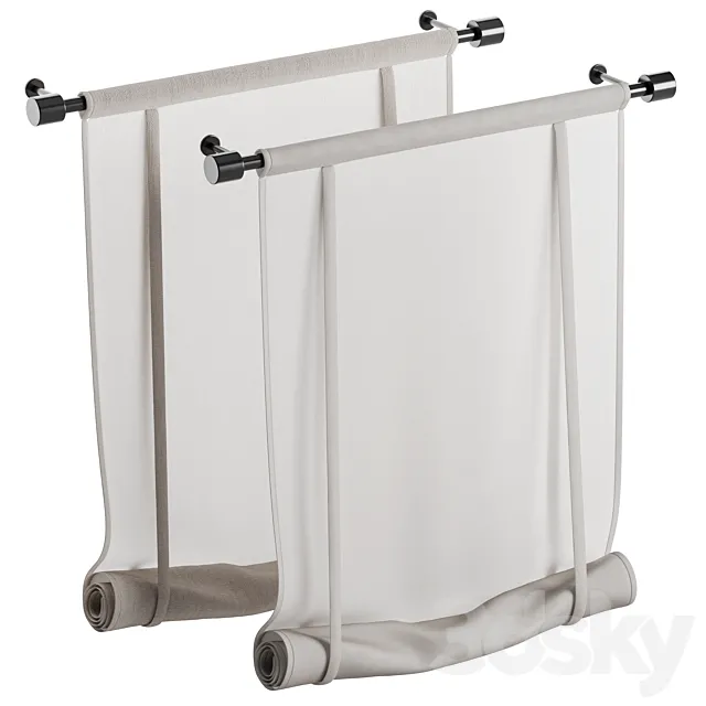 Decorative Roman blind 3D Model