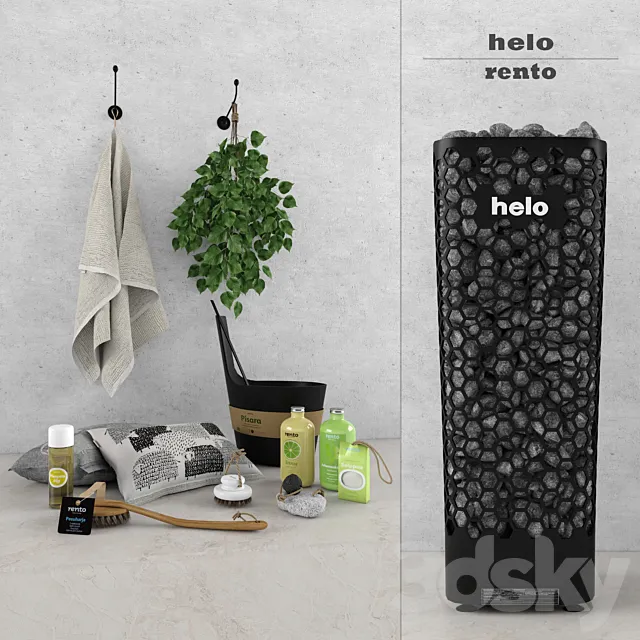 Decorative sauna set 3DModel