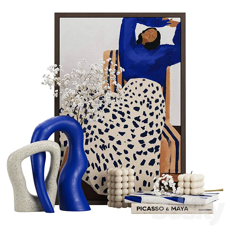 Decorative Set 002 3D Model Free