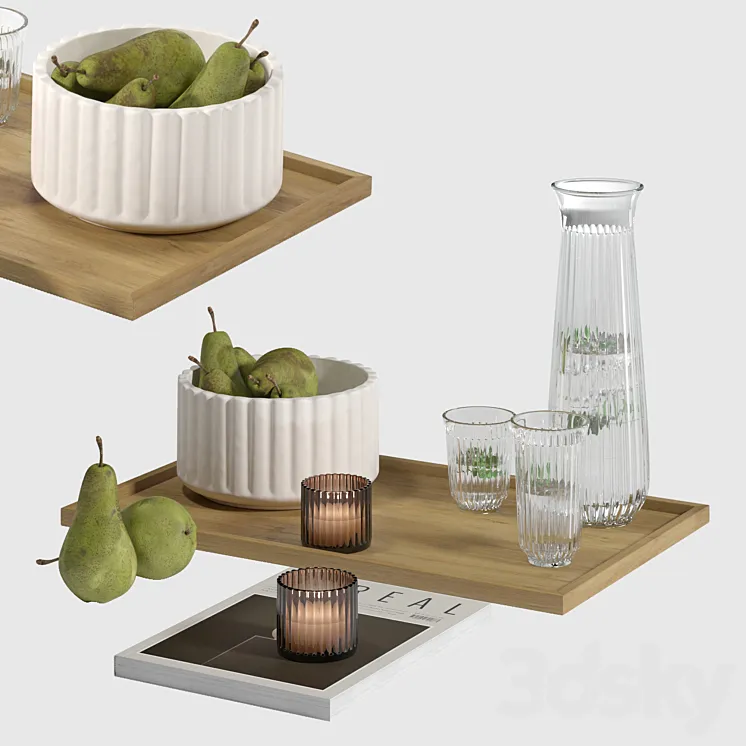 Decorative set 005 3D Model Free