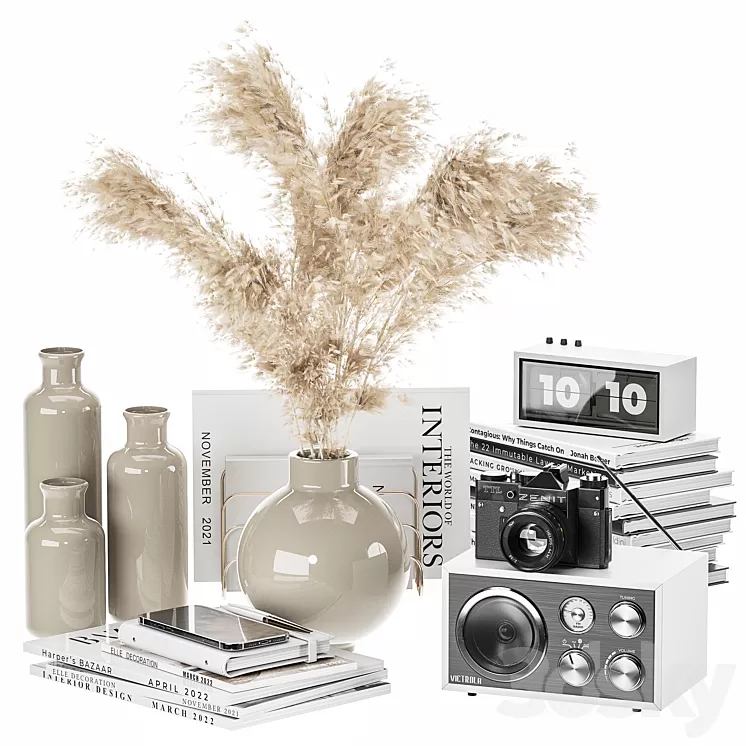 Decorative set 01 3D Model Free