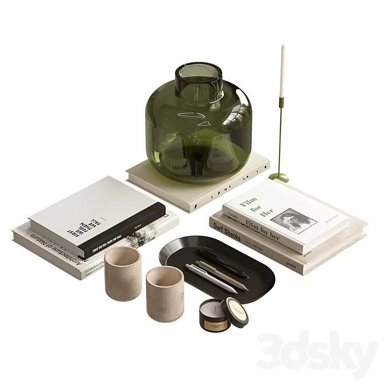 Decorative set 01 3D Model Free