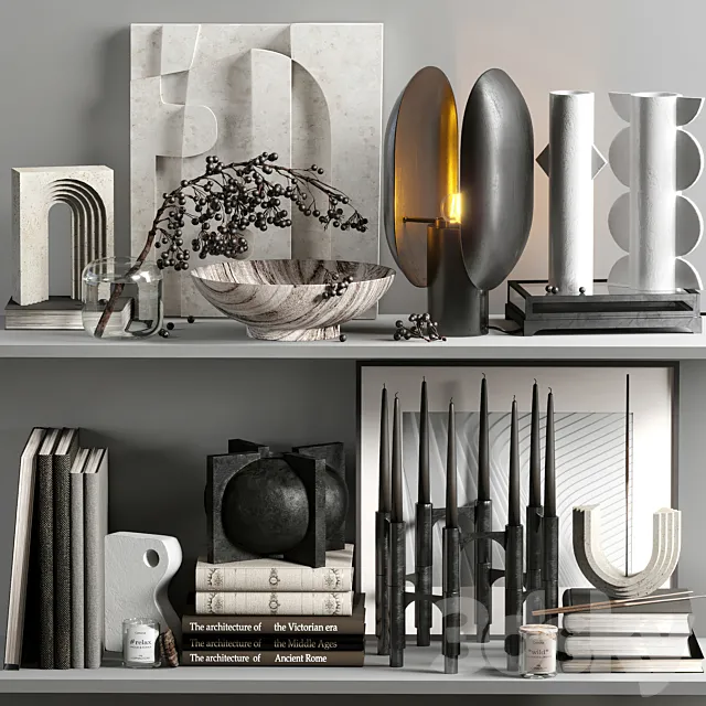 Decorative set 011 with berries and 101 Copenhagen 3D Model