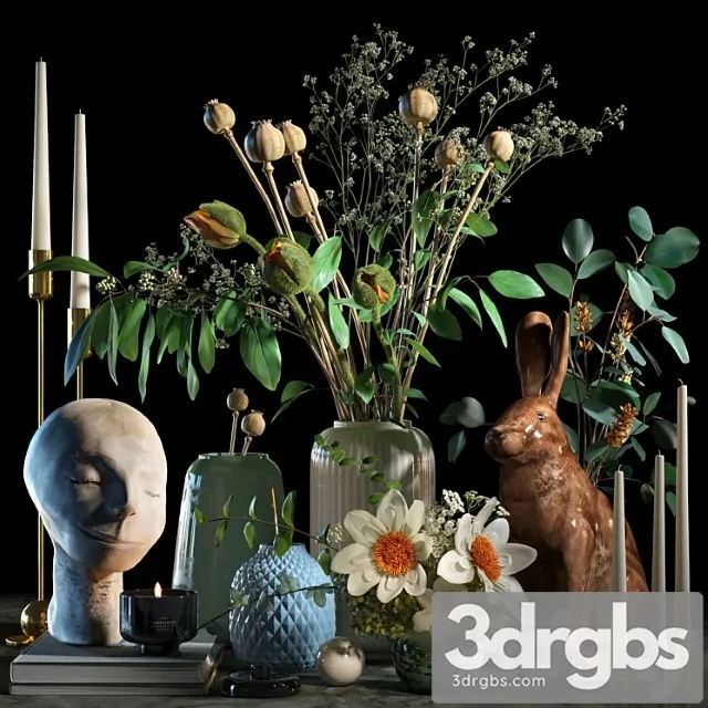 Decorative Set 017 1 3D Model Free