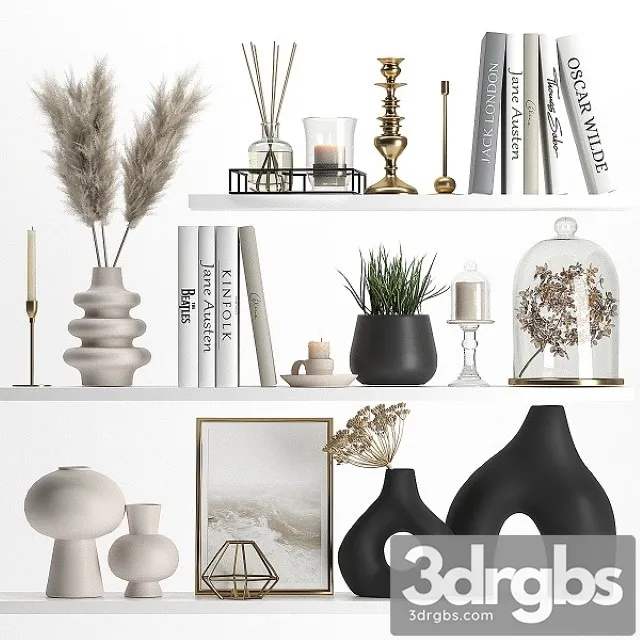 Decorative Set 018 3D Model Free