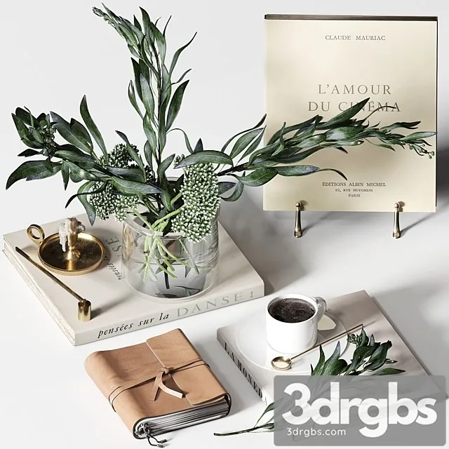 Decorative Set 018 Coffee Bouquet 3D Model Free