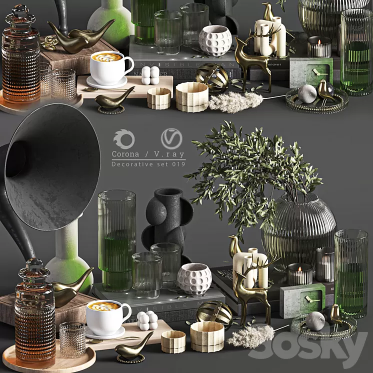 decorative set 019 3D Model Free