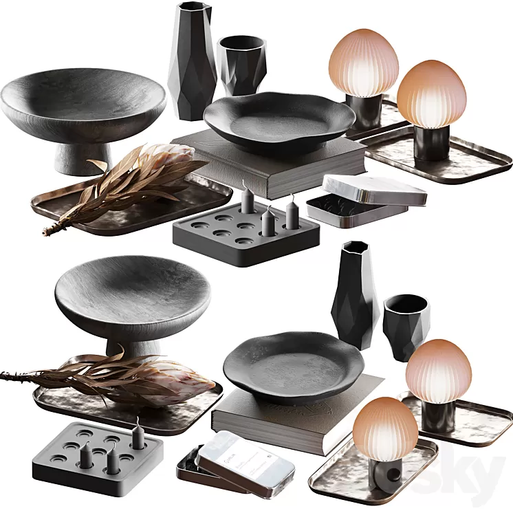 Decorative set 022 geometric 3D Model
