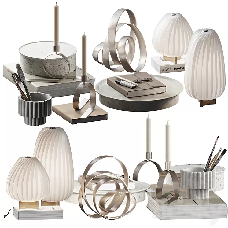 Decorative set 023 geometric 3D Model Free