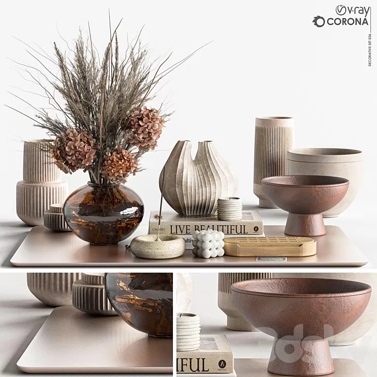 Decorative set-036 3D Model Free