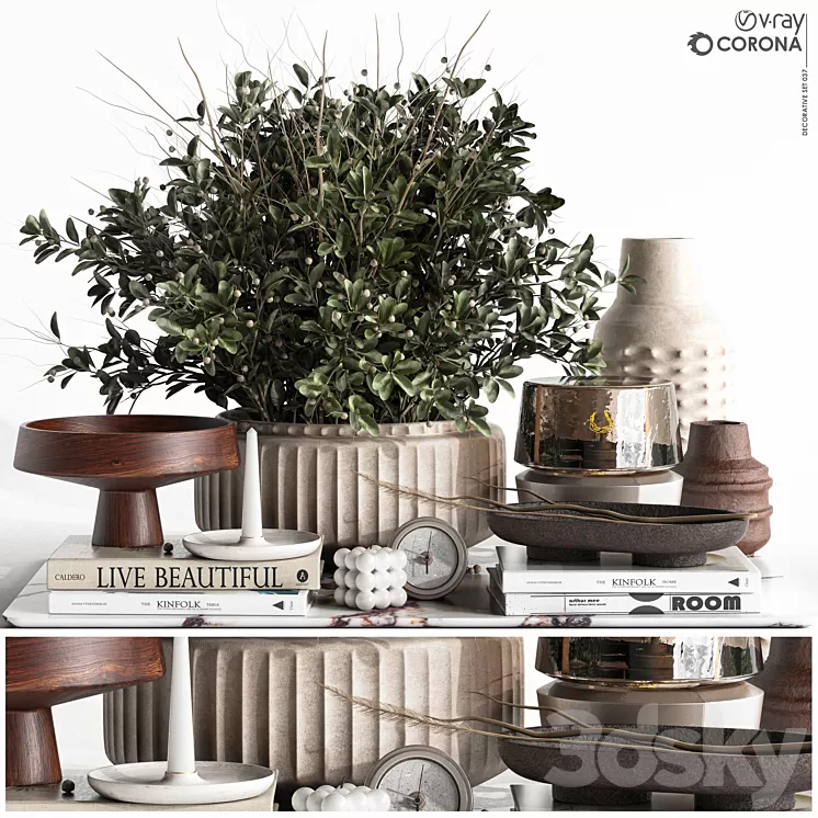 Decorative set-037 3D Model Free