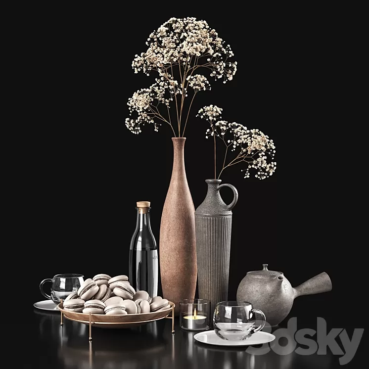 Decorative set 047 3D Model Free