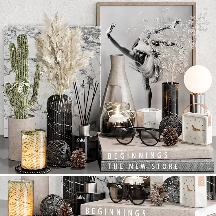 Decorative set 05 3D Model Free