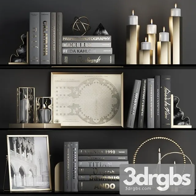 Decorative set 05 (black) 3D Model Download