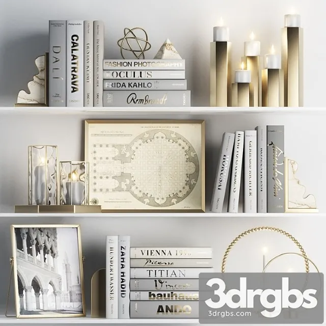 Decorative Set 05 White 2 3D Model Download