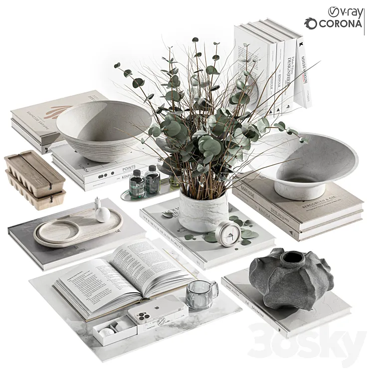 Decorative Set-052- Muli Set 3D Model Free