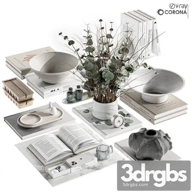 Decorative Set 052 Muli Set 4 3D Model Free