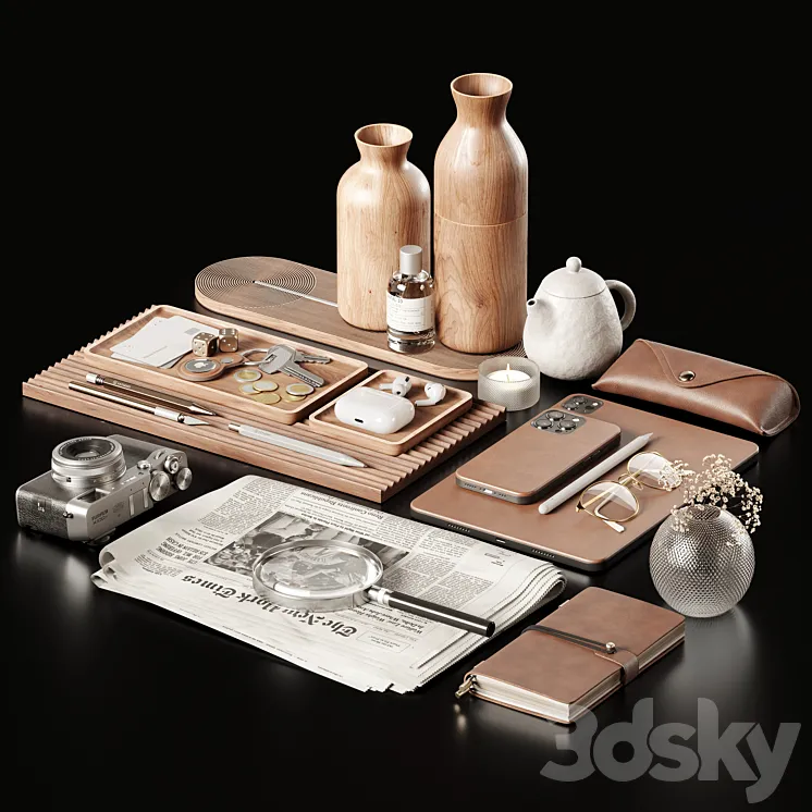 Decorative Set 058 3D Model Free