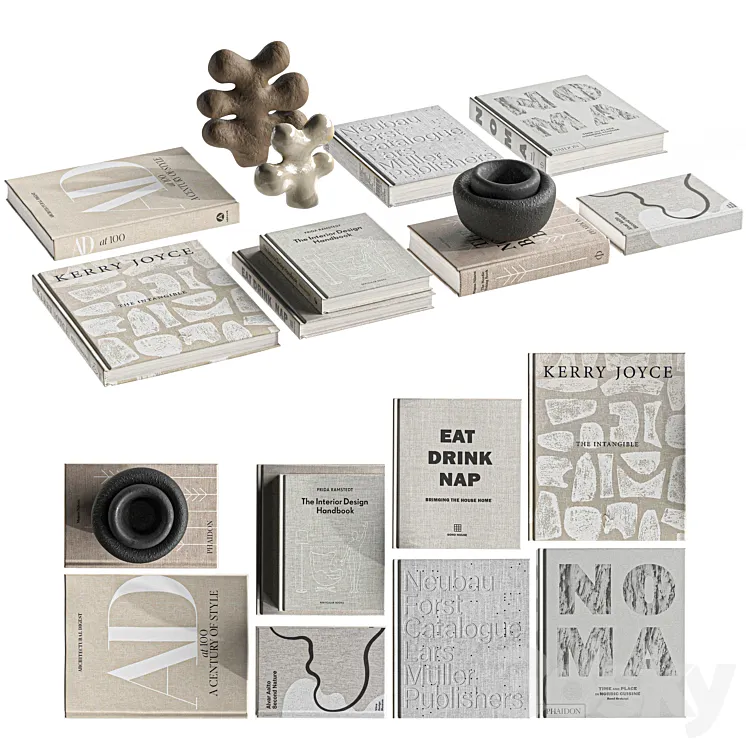 Decorative Set-058 Book Set 3D Model Free