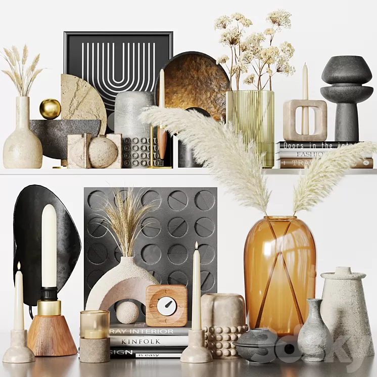 Decorative Set 06 3D Model Free