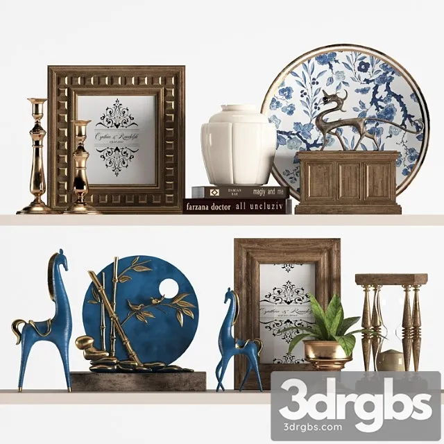 Decorative Set 07 2 3D Model Free