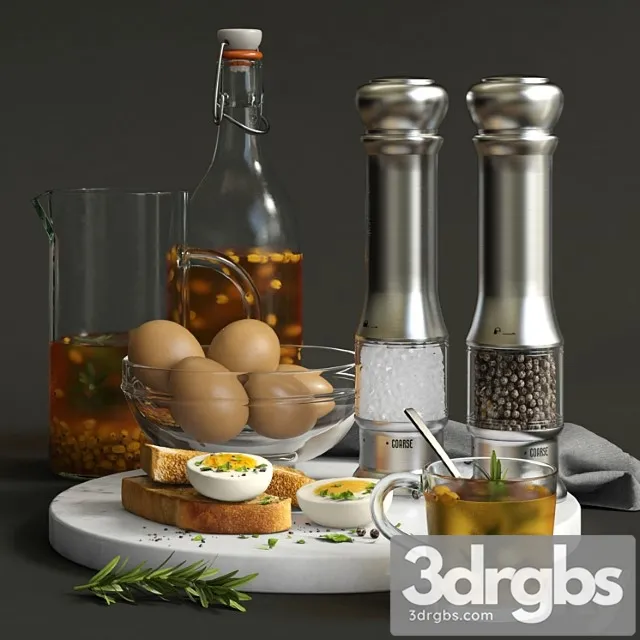 Decorative set 08 3D Model Free