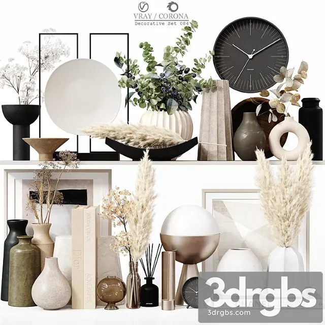 Decorative set 084 3D Model Free