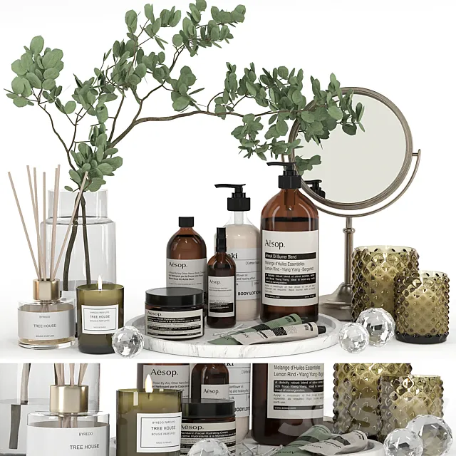 Decorative set 09 - Bathroom accessories 3D Model