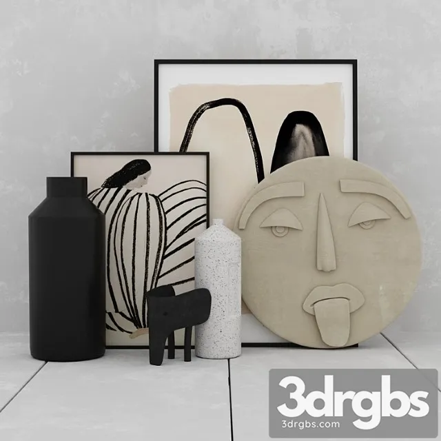 Decorative set 1 4 3D Model Free