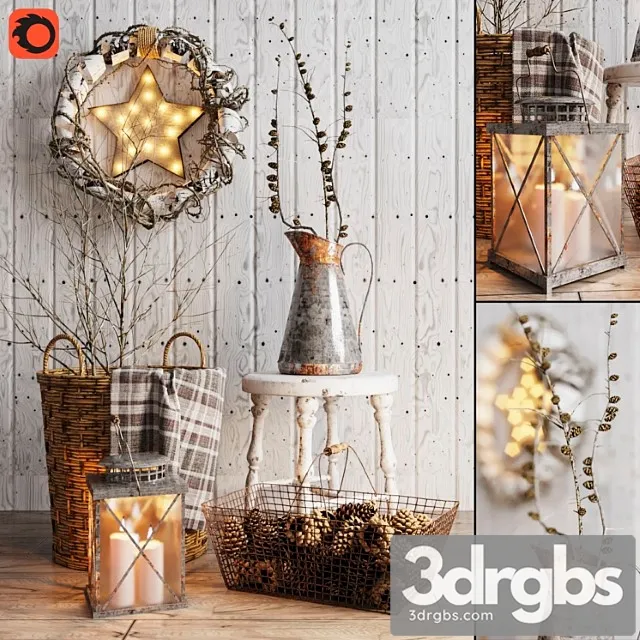 Decorative Set 10 2 2 3D Model Free