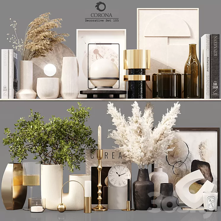 Decorative Set 105 3D Model Free