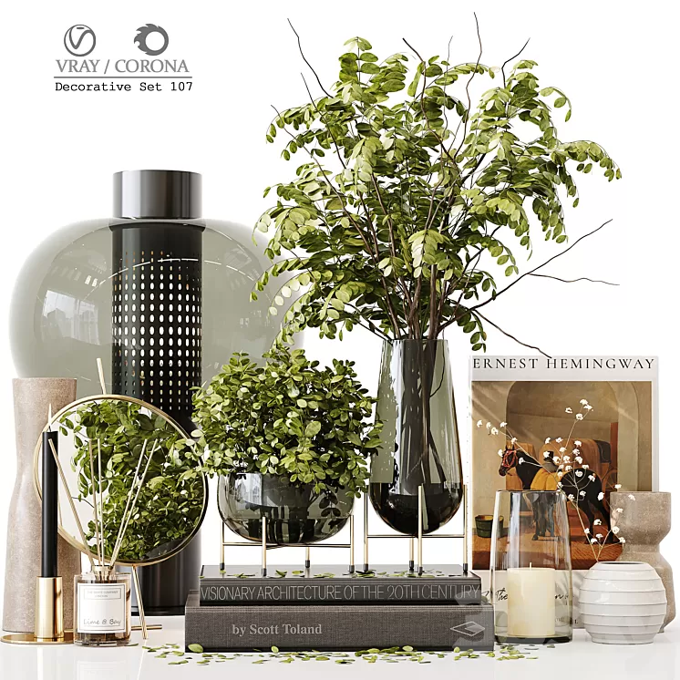 Decorative Set 107 3D Model Free