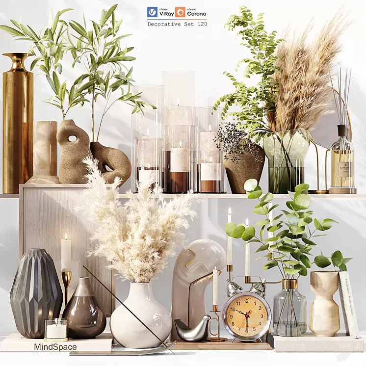 Decorative Set 120 3D Model Free