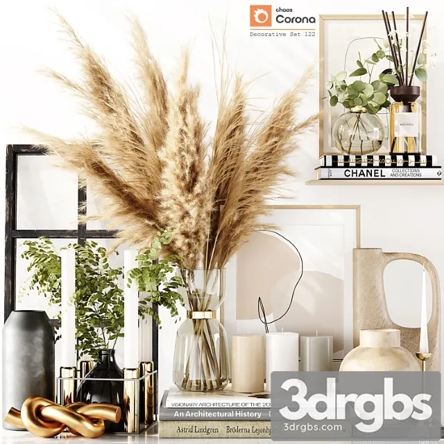 Decorative Set 122 3D Model Free