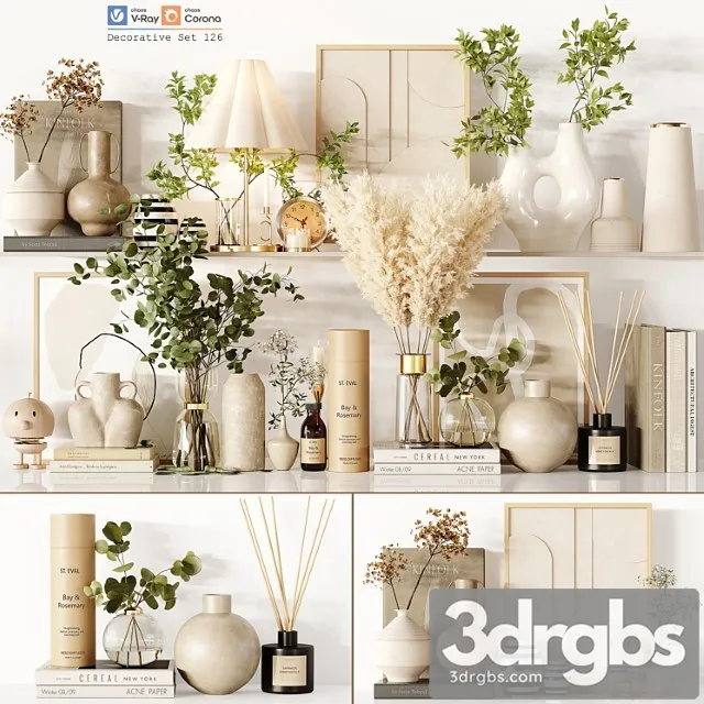 Decorative set 126 3D Model Free