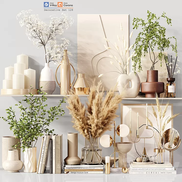 Decorative Set 128 3D Model Free