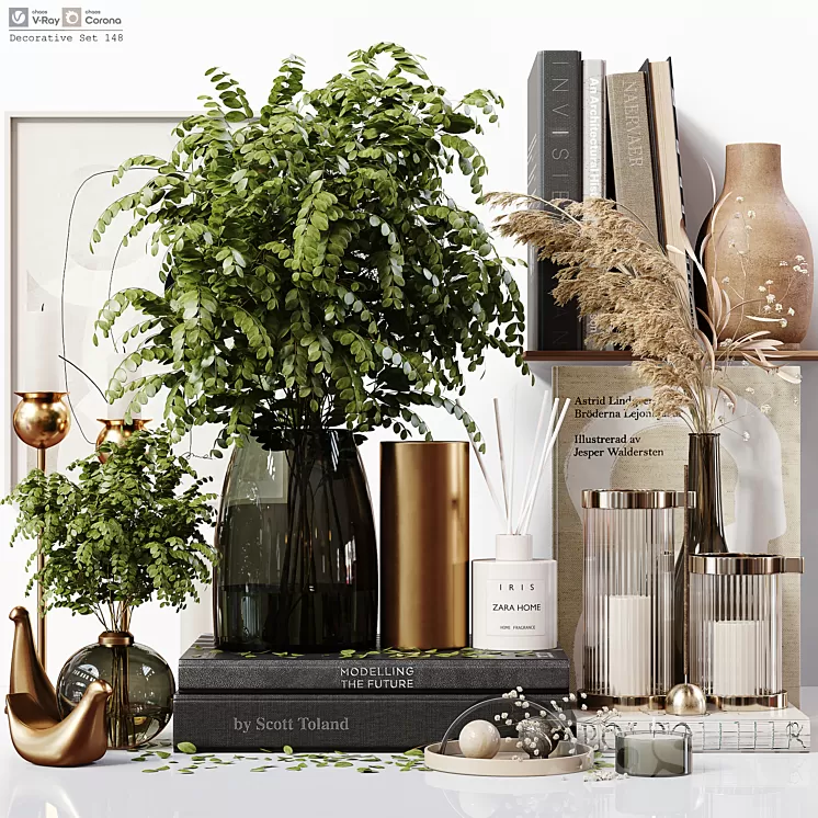 Decorative Set 148 3D Model Free