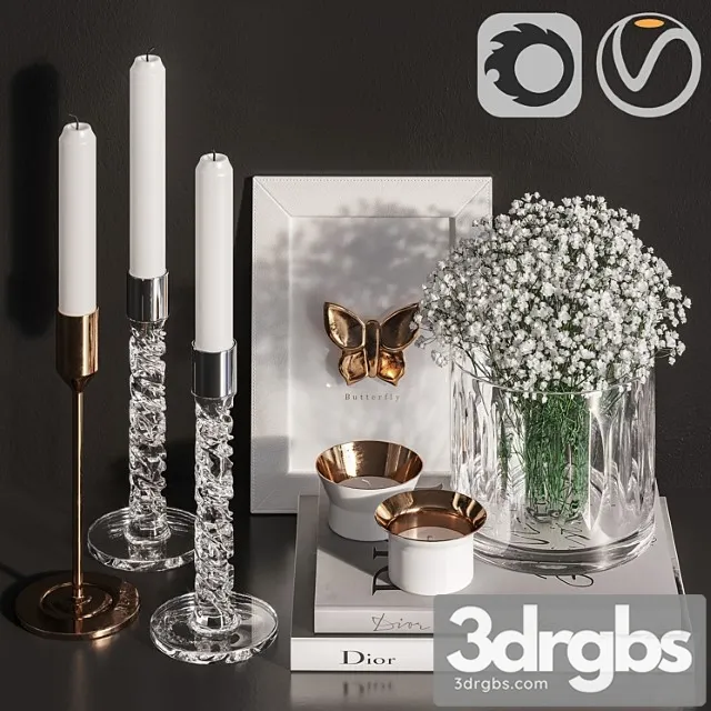 Decorative set 15 3 3D Model Free