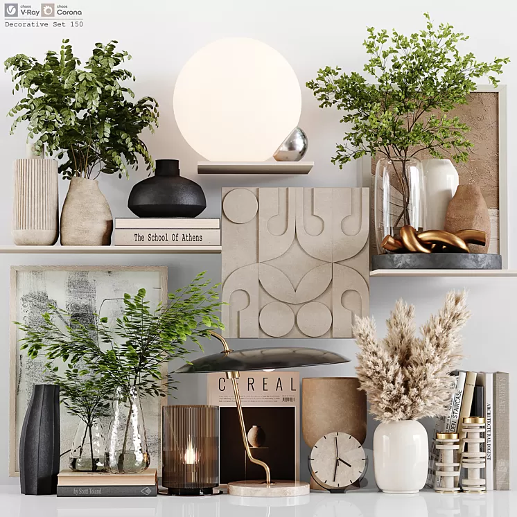 Decorative Set 150 3D Model Free