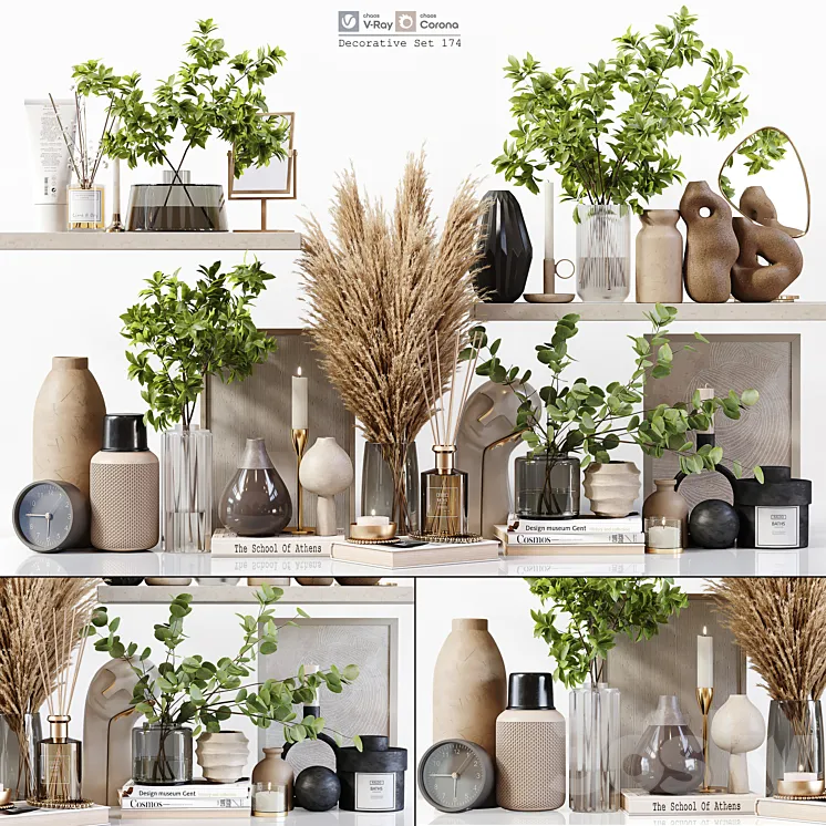 Decorative Set 174 3D Model Free